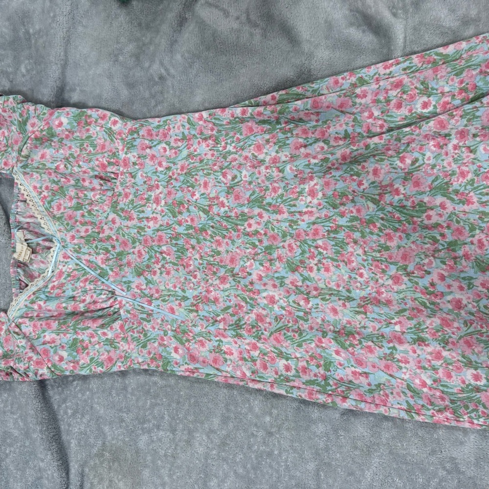 Monteau Pink Floral Midi Dress